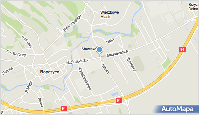 Ropczyce, Rondo Druha OSP Władysława Sąsiadka, mapa Ropczyce