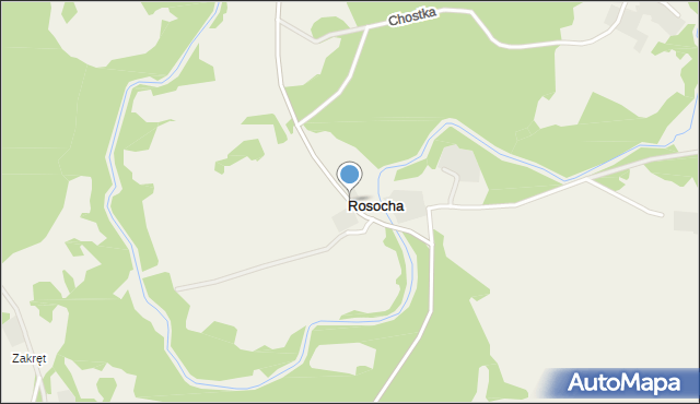 Rosocha gmina Piecki, Rosocha, mapa Rosocha gmina Piecki