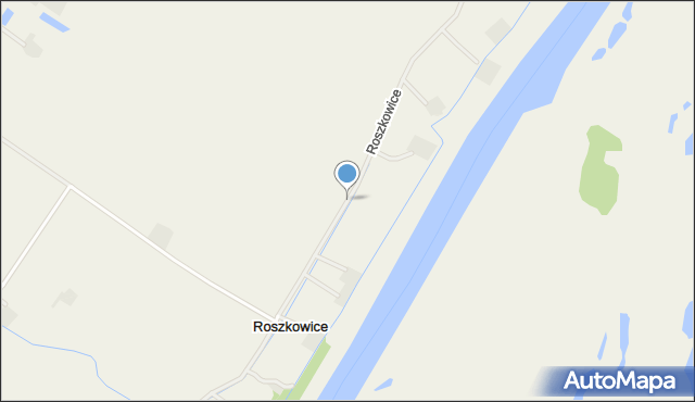 Roszkowice gmina Bogdaniec, Roszkowice, mapa Roszkowice gmina Bogdaniec