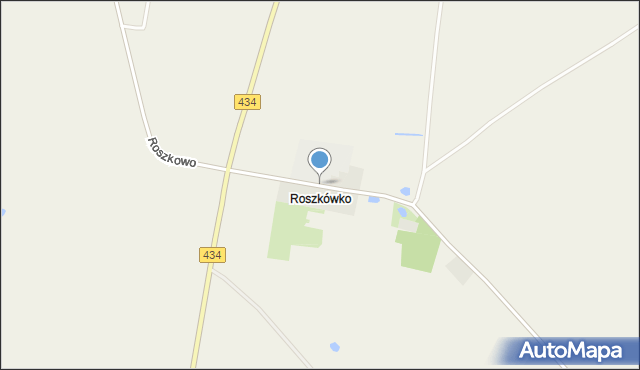 Roszkówko gmina Miejska Górka, Roszkówko, mapa Roszkówko gmina Miejska Górka