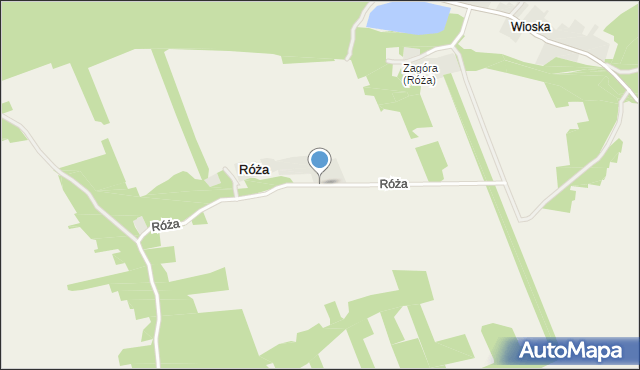 Róża gmina Susiec, Róża, mapa Róża gmina Susiec