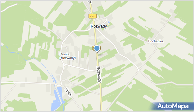 Rozwady gmina Gielniów, Rozwady, mapa Rozwady gmina Gielniów