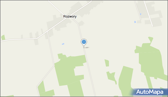 Rozwory gmina Rzekuń, Rozwory, mapa Rozwory gmina Rzekuń