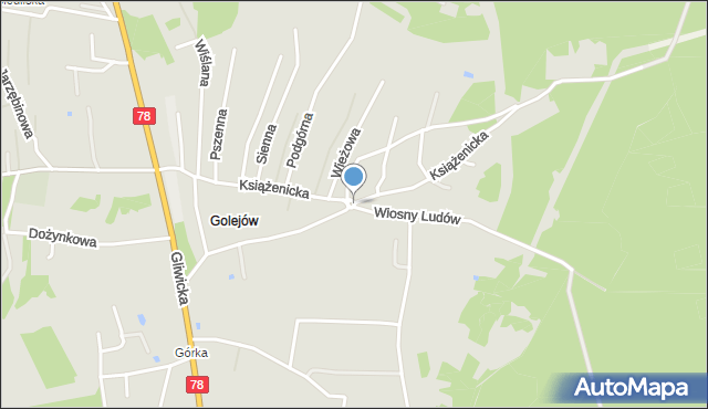 Rybnik, Rondo Golejowskie, mapa Rybnika