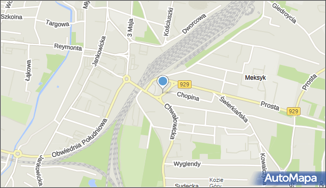 Rybnik, Rondo Kamyk, mapa Rybnika