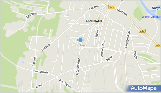 Rybnik, Rondo Orzepowickie, mapa Rybnika