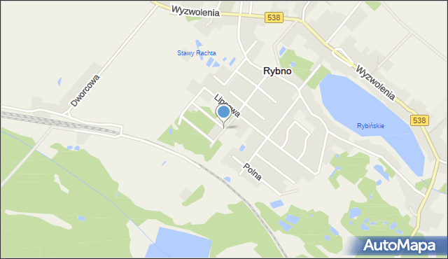 Rybno powiat działdowski, Różana, mapa Rybno powiat działdowski