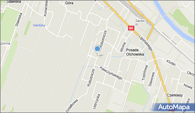 Sanok, Robotnicza, mapa Sanok