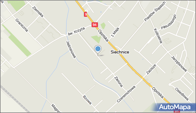 Siechnice, Różana, mapa Siechnice