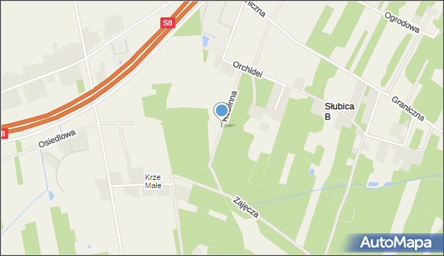 Słubica B, Roślinna, mapa Słubica B