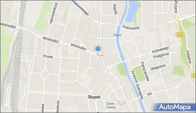 Słupsk, Rondo Inwalidów Wojennych RP, mapa Słupska