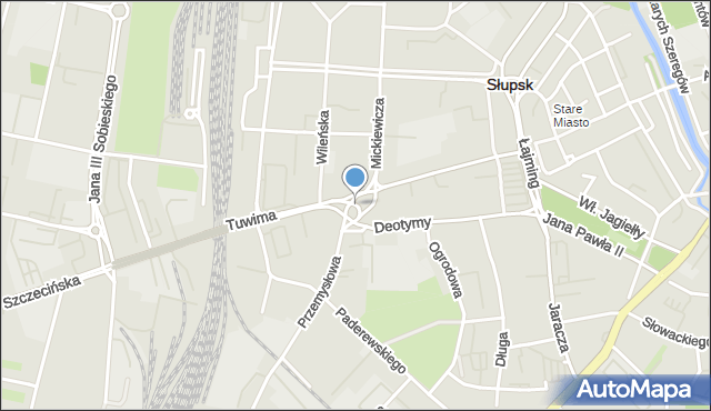 Słupsk, Rondo Kądzieli Stanisława, mapa Słupska