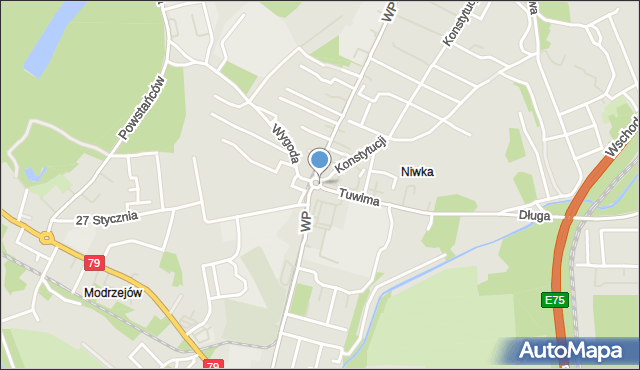 Sosnowiec, Rondo Kopalni Niwka Modrzejów, mapa Sosnowca