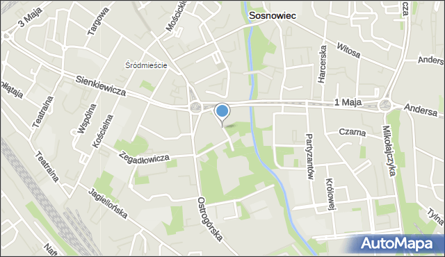 Sosnowiec, Rozwojowa, mapa Sosnowca