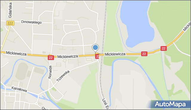 Starogard Gdański, Rondo Grubby Andrzeja, mapa Starogard Gdański