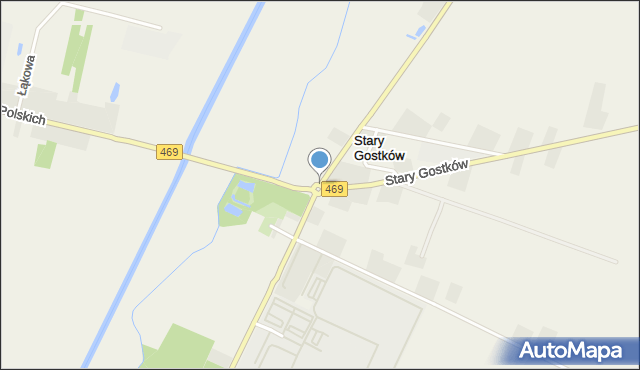 Stary Gostków, Rondo Błasika A., gen. pil., mapa Stary Gostków