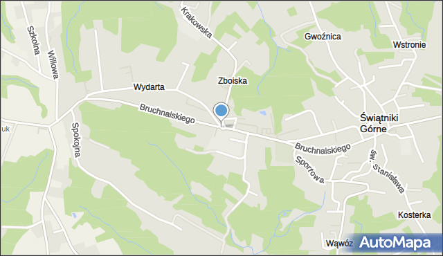 Świątniki Górne, Rondo Kaczorowskiego Ryszarda, Prezydenta RP na Uchodźstwie, mapa Świątniki Górne