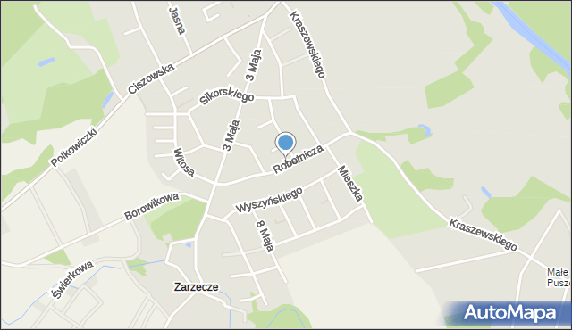 Szprotawa, Robotnicza, mapa Szprotawa