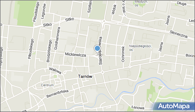 Tarnów, Rondo Tarnowskiego Jana, hetm., mapa Tarnów