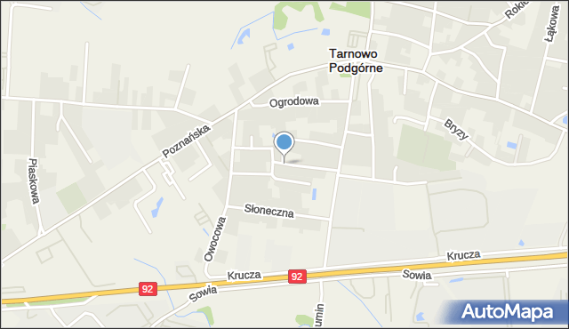 Tarnowo Podgórne, Różana, mapa Tarnowo Podgórne
