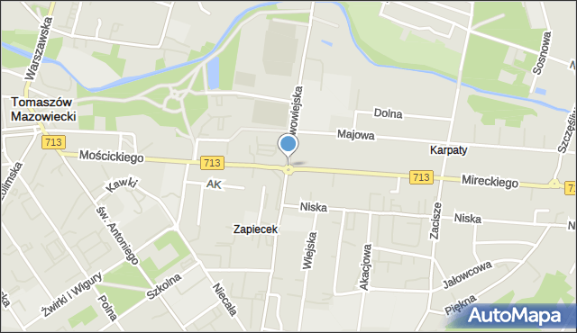 Tomaszów Mazowiecki, Rondo Dmowskiego Romana, mapa Tomaszów Mazowiecki