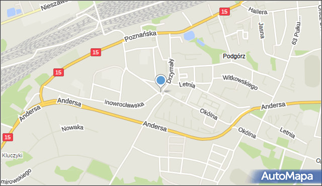Toruń, Rondo Kuronia Jacka, mapa Torunia