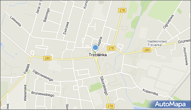 Trzcianka powiat czarnkowsko-trzcianecki, Rondo Solidarności, mapa Trzcianka powiat czarnkowsko-trzcianecki