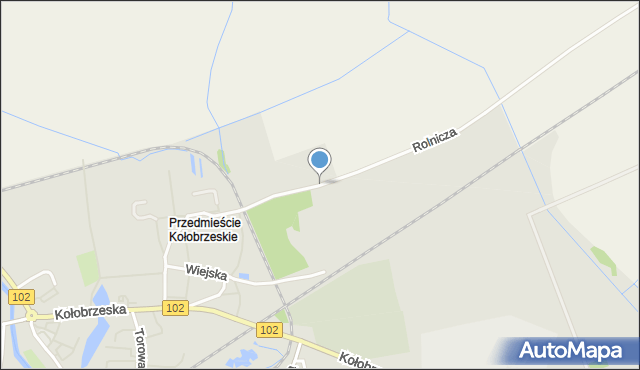 Trzebiatów powiat gryficki, Rolnicza, mapa Trzebiatów powiat gryficki