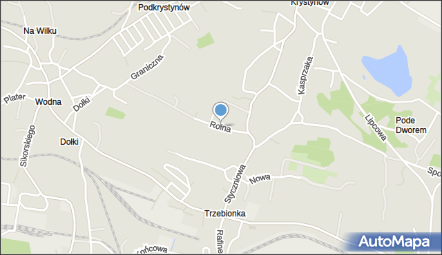 Trzebinia powiat chrzanowski, Rolna, mapa Trzebinia powiat chrzanowski