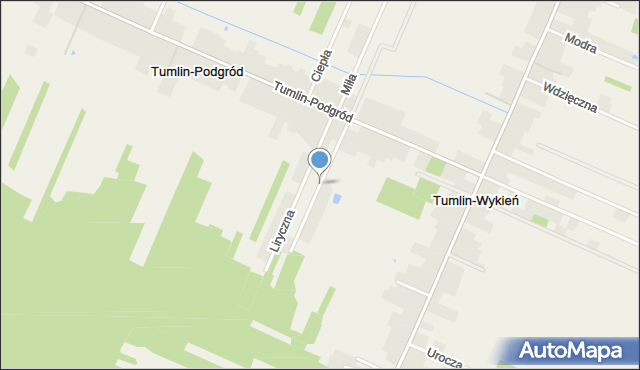 Tumlin-Podgród, Romantyczna, mapa Tumlin-Podgród