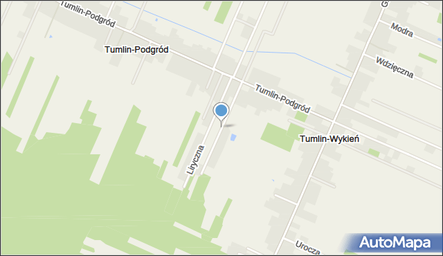 Tumlin-Podgród, Romantyczna, mapa Tumlin-Podgród