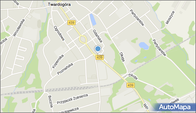 Twardogóra, Rondo Solidarności, mapa Twardogóra