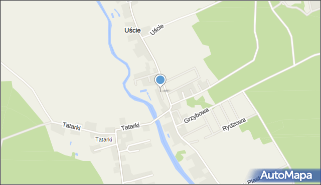 Uście, Różana, mapa Uście