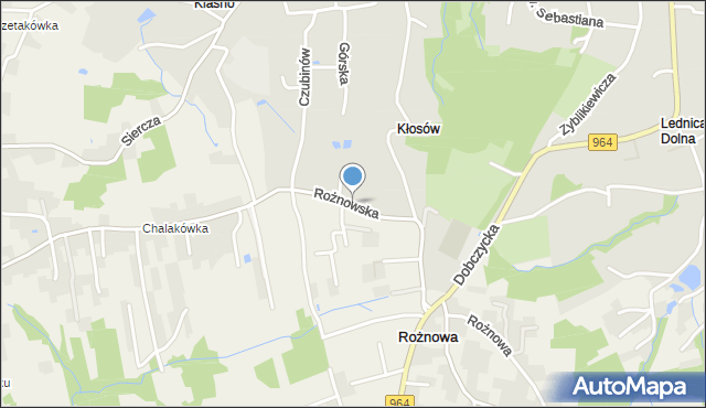 Wieliczka, Rożnowska, mapa Wieliczka