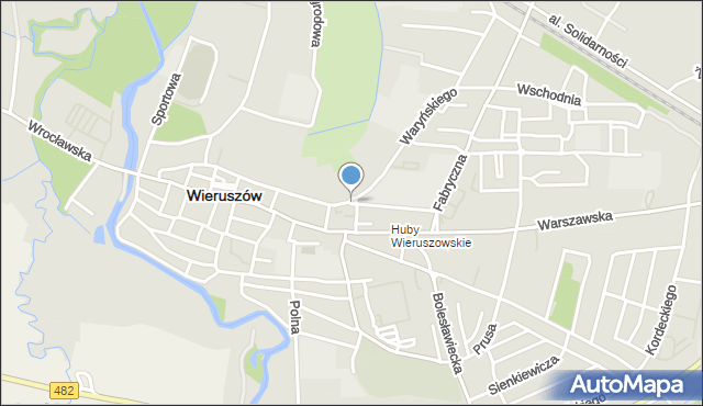 Wieruszów, Rondo Brylińskiego Pawła, mapa Wieruszów