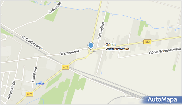 Wieruszów, Rondo o. Augustyna Kordeckiego, mapa Wieruszów