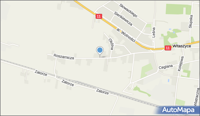 Witaszyce, Roszarnicza, mapa Witaszyce