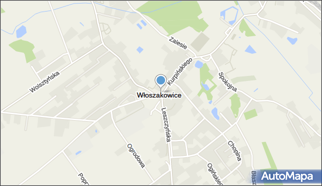 Włoszakowice, Rondo Jana Pawła II, mapa Włoszakowice