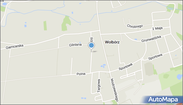 Wolbórz, Różana, mapa Wolbórz