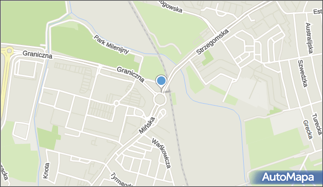 Wrocław, Rondo Pileckiego Witolda, rtm., mapa Wrocławia