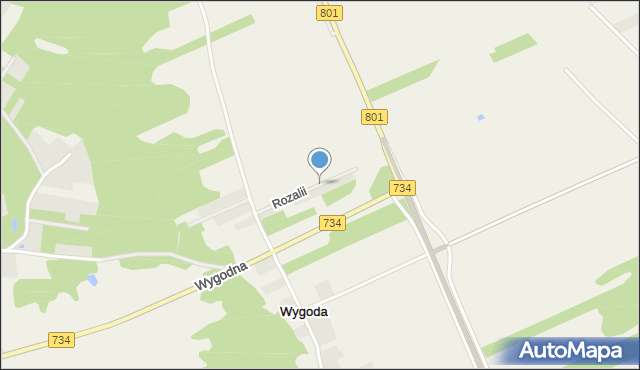 Wygoda gmina Karczew, Rozalii, mapa Wygoda gmina Karczew