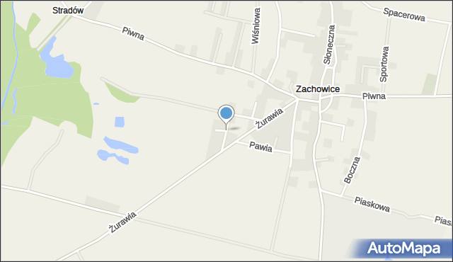 Zachowice, Różana, mapa Zachowice