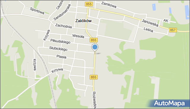 Zaklików, Rozwadowska, mapa Zaklików