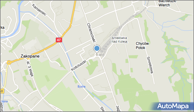 Zakopane, Rondo Armii Krajowej, mapa Zakopanego