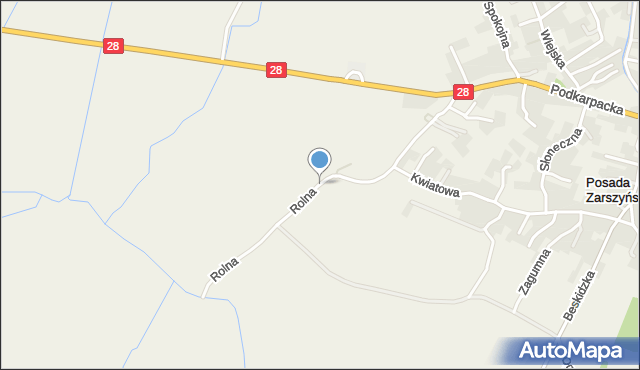 Zarszyn, Rolna, mapa Zarszyn