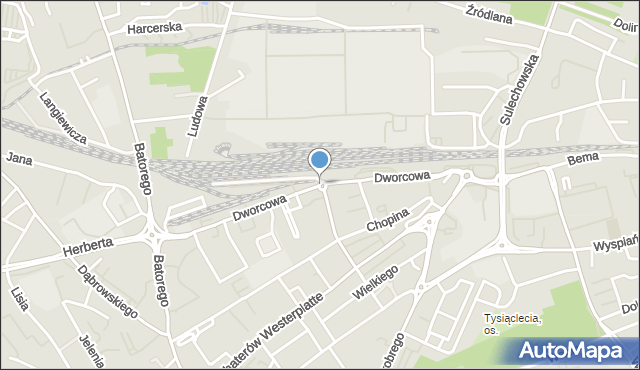 Zielona Góra, Rondo Felchnerowskiego Klema, mapa Zielona Góra