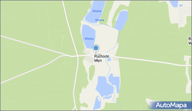 Barłożnia Wolsztyńska, Ruchocki Młyn, mapa Barłożnia Wolsztyńska