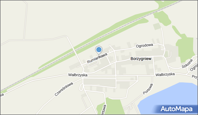 Borzygniew, Rumiankowa, mapa Borzygniew