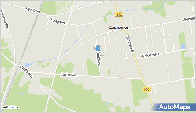 Gliwice, Rumiankowa, mapa Gliwic