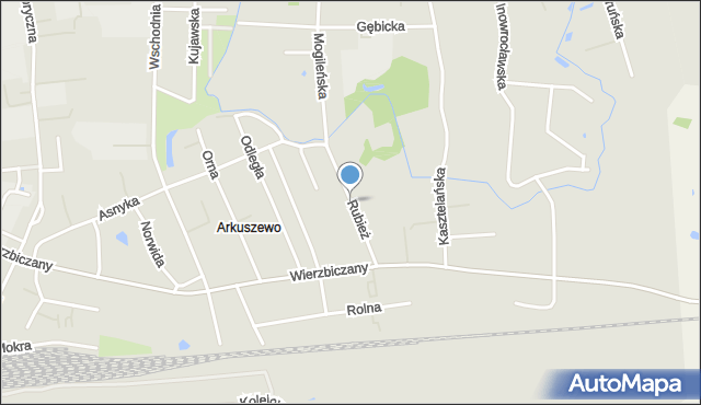 Gniezno, Rubież, mapa Gniezna